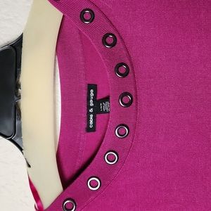 3/4 length sleeve top, purple/eggplant color